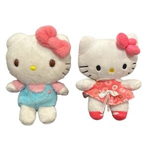 Hello Kitty Blue Outfit Beanie Baby Donut Dress Plush‎ (Lot of 2)